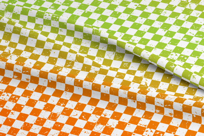 Karogrunge #orange/grün - Bio Jersey